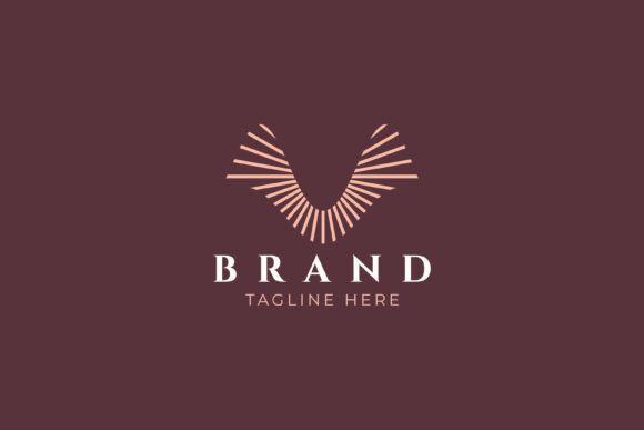 Abstract Wings and Sunray Luxury Logo: Elevate Your Brand with Sophisticated Design