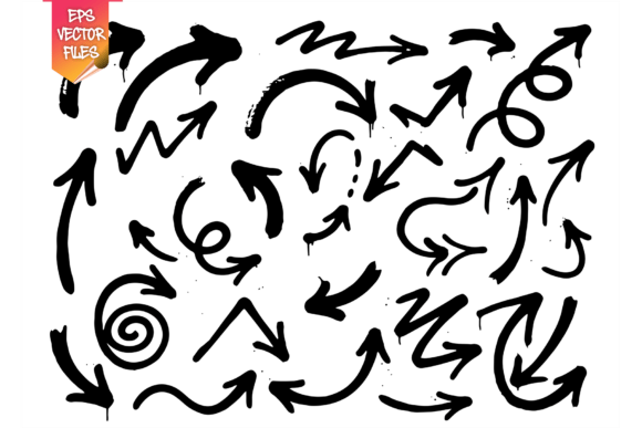 Graffiti Flow Arrows Vector Set – 25