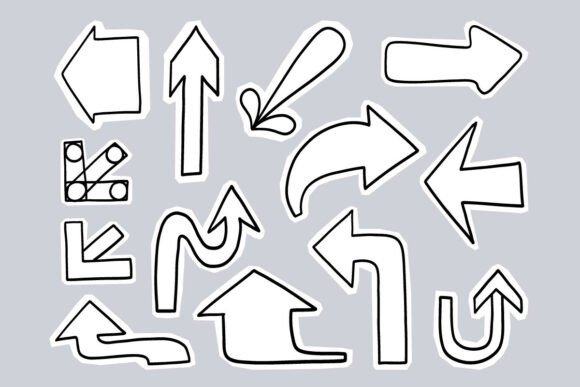 Hand Drawn Arrow SVG Bundle Set Pack