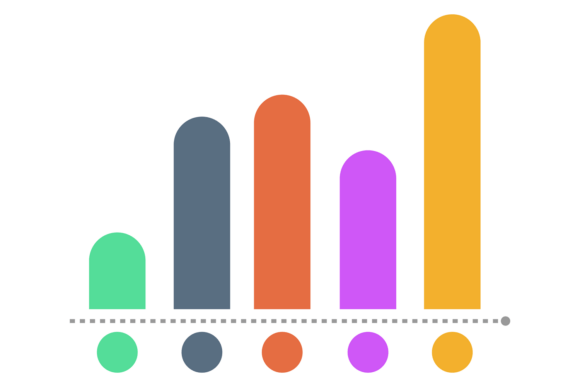 Infographics Color Icon. Column Chart in: A Visual Tool for Data Communication