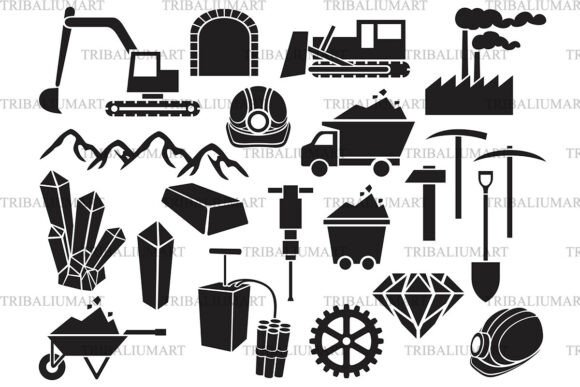 Mining Icons Collection: A Comprehensive Resource for Industrial Design and Technical Illustration