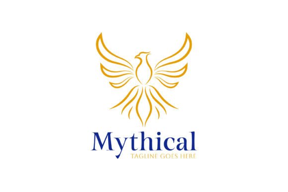 Mythical Phoenix Golden Logo Design