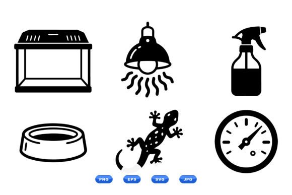 Reptile Terrarium Icon Set