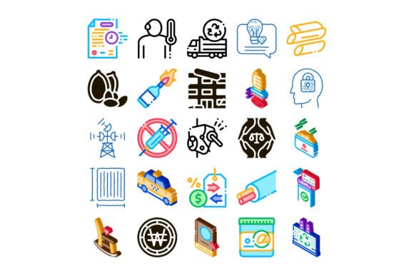Set of Diverse Line Stroke Vector Icons for Every Need