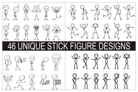 Stick Figure Characters in One Bundle: A Versatile Resource for Creatives