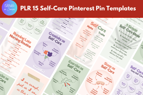 Transform Your Wellness Content with Self-Care Pinterest Pin Canva Templates